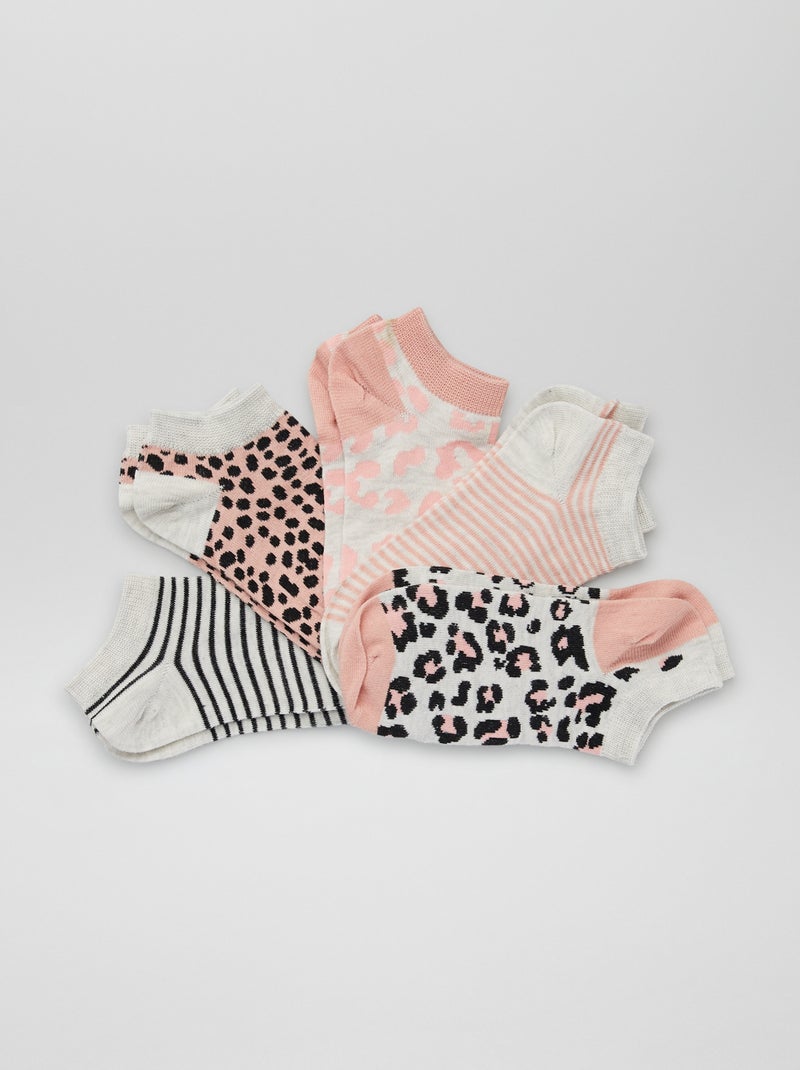 Set di 5 paia di calzini corti rosa - Kiabi