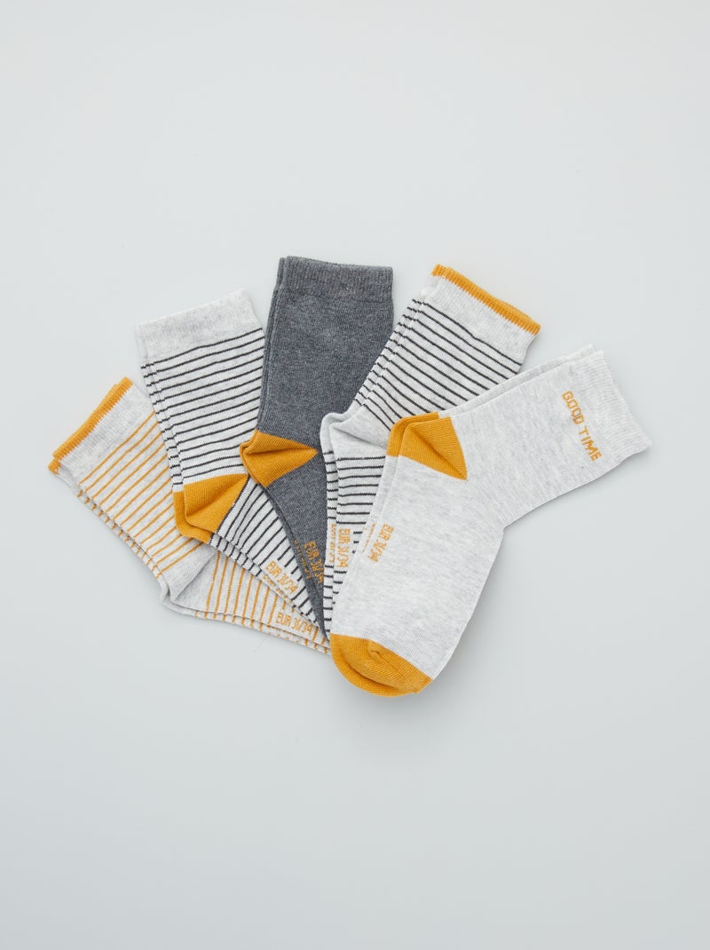 Set di 5 paia di calzini eco-sostenibili GIALLO - Kiabi