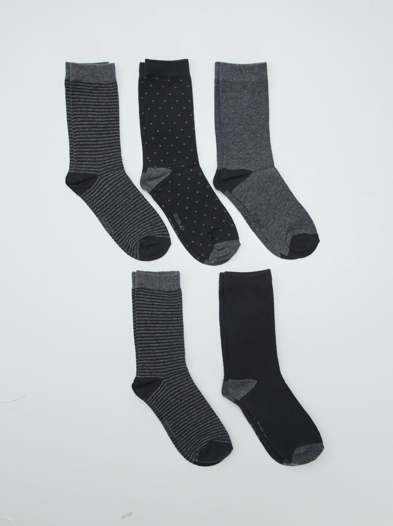 Set di 5 paia di calzini fantasia NERO - Kiabi