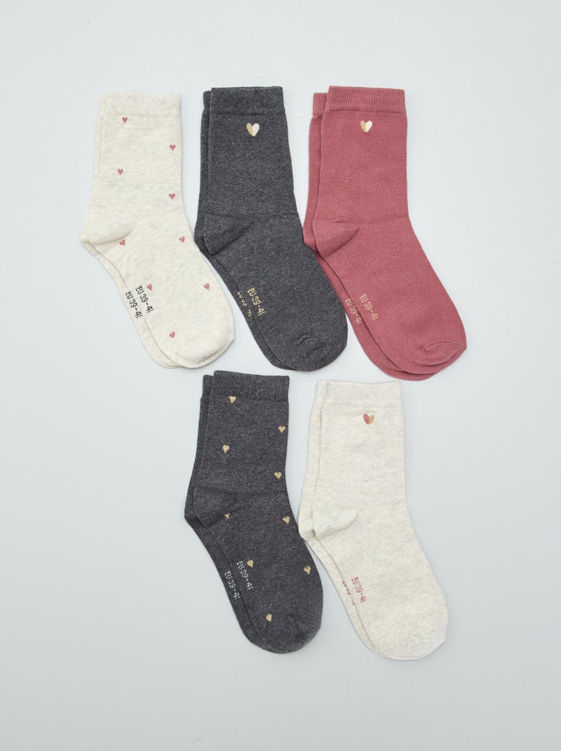 Set di 5 paia di calzini fantasia NERO - Kiabi