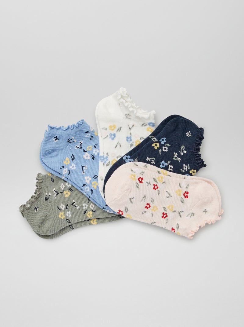 Set di 5 paia di calzini fiori - Kiabi