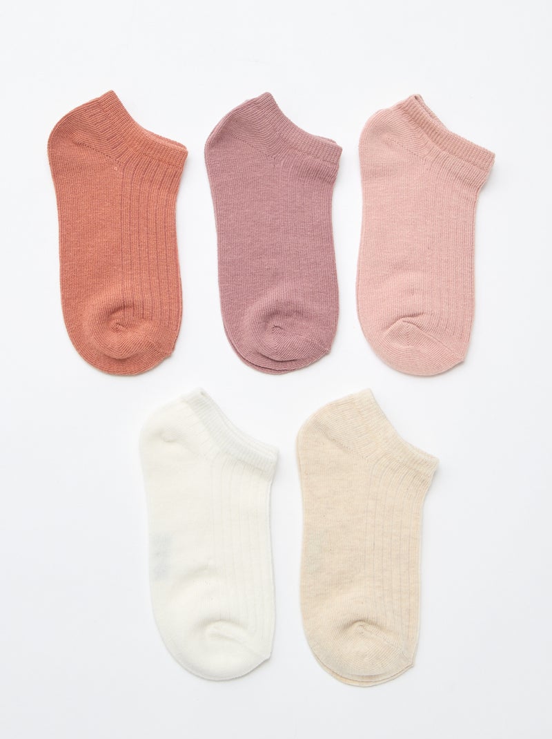 Set di 5 paia di calzini in cotone Rosa - Kiabi