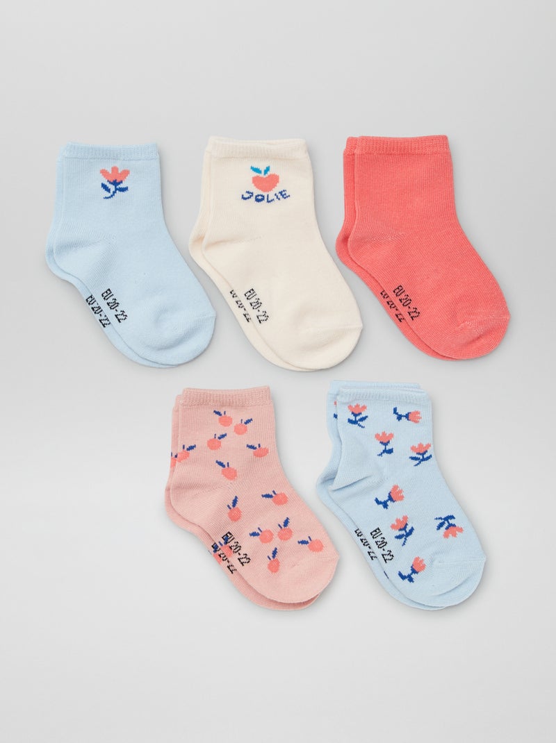 Set di 5 paia di calzini in tessuto stretch BLU - Kiabi
