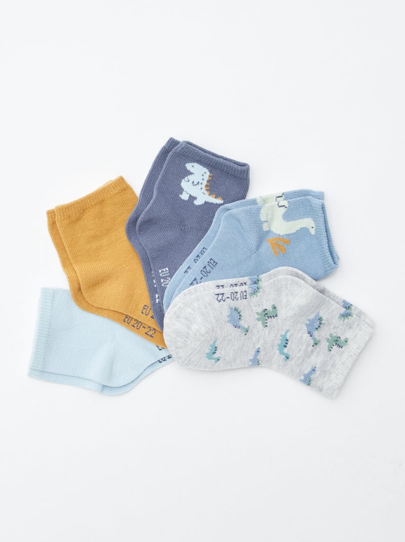 Set di 5 paia di calzini in tessuto stretch Blu - Kiabi
