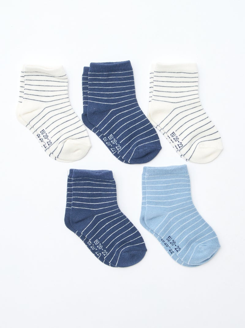 Set di 5 paia di calzini in tessuto stretch Blu - Kiabi