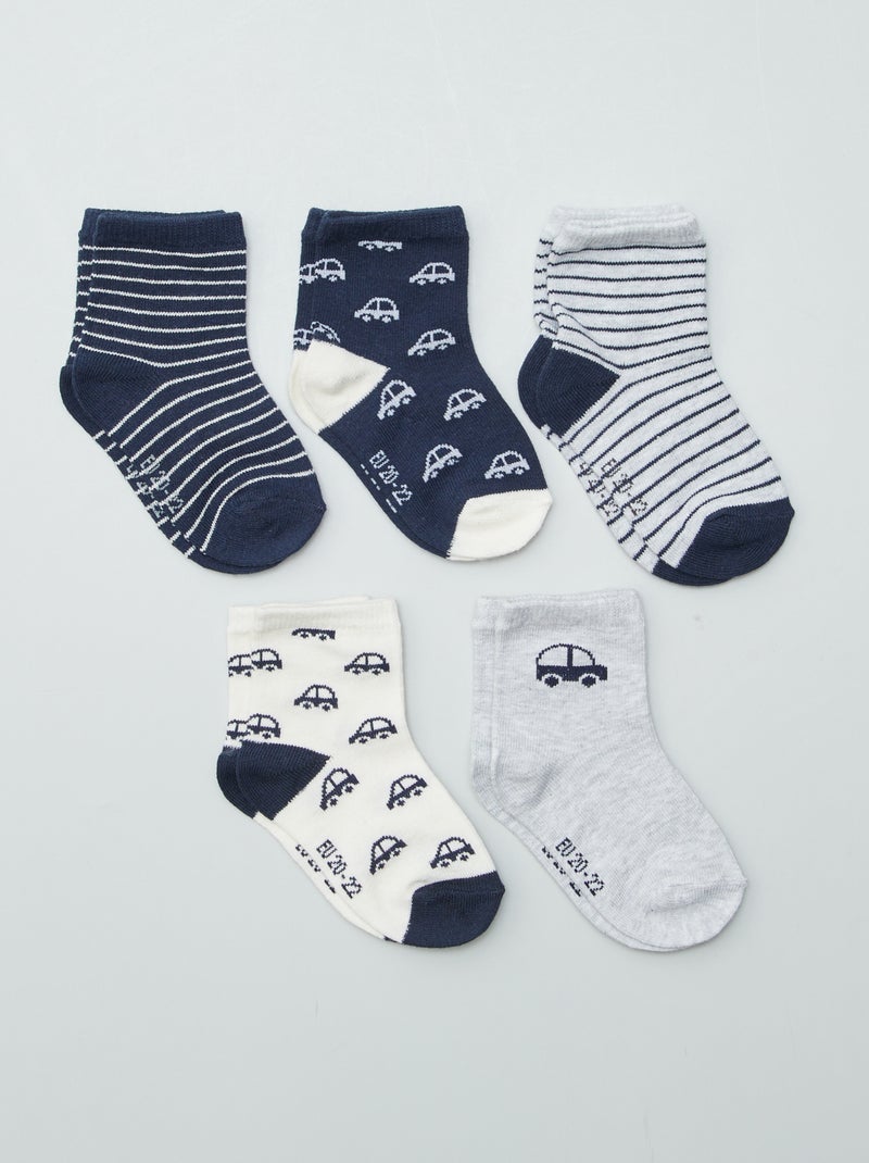 Set di 5 paia di calzini in tessuto stretch GRIGIO - Kiabi