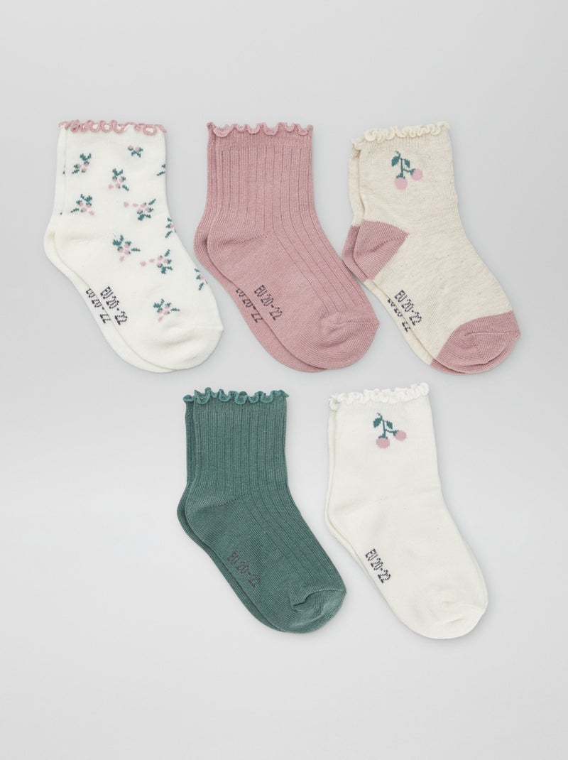 Set di 5 paia di calzini in tessuto stretch KAKI - Kiabi