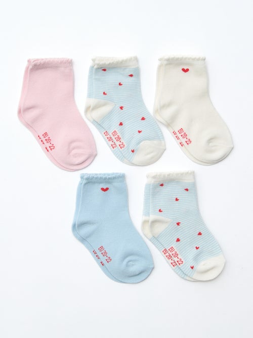 Set di 5 paia di calzini in tessuto stretch - Kiabi