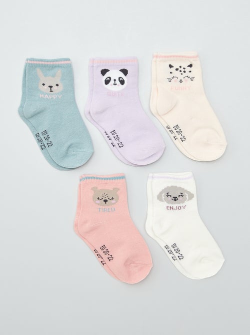 Set di 5 paia di calzini in tessuto stretch - Kiabi