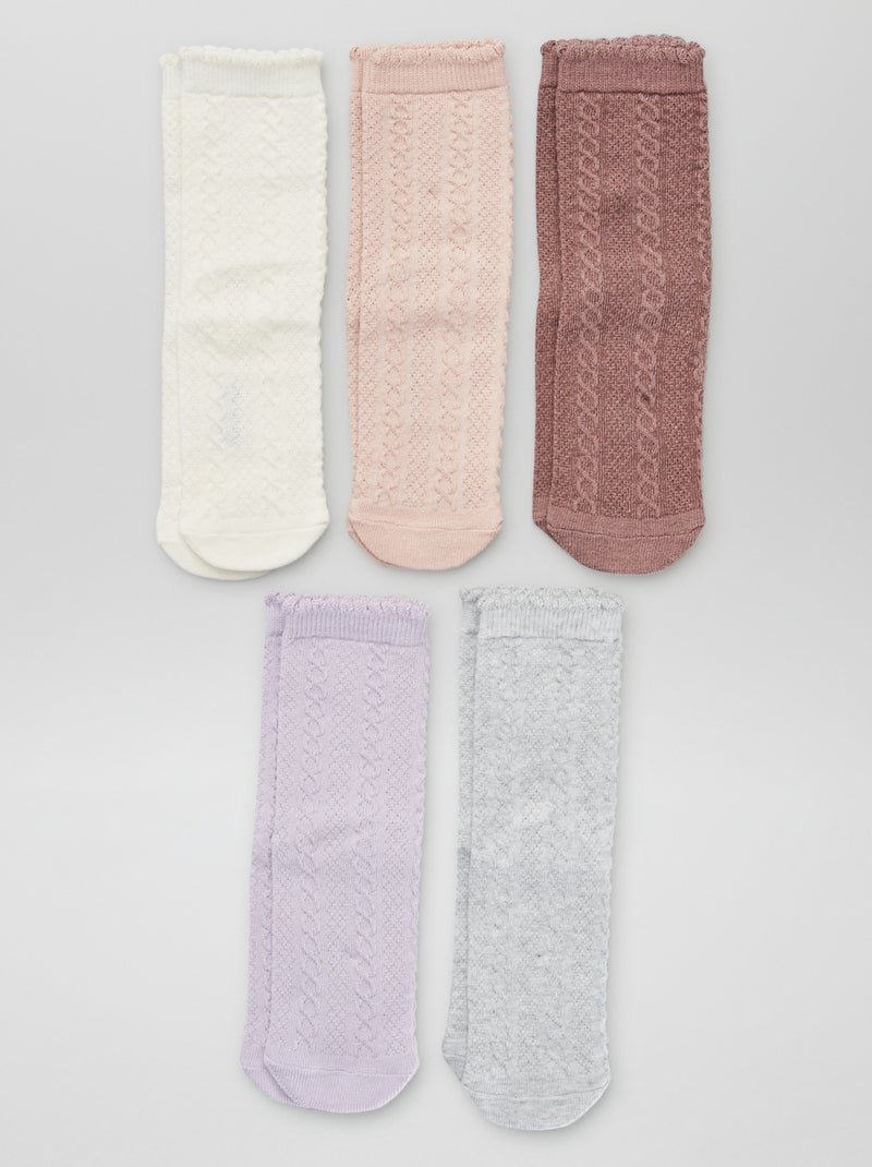 Set di 5 paia di calzini intrecciati VIOLA - Kiabi