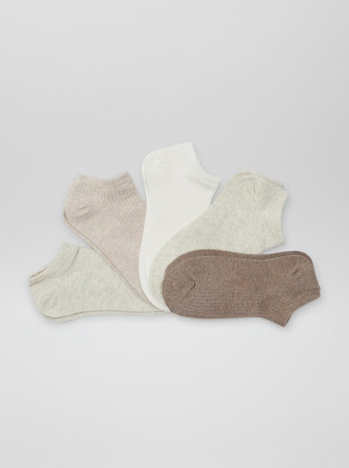 Set di 5 paia di calzini invisibili da donna in cotone - Kiabi Set di 5 paia di calzini invisibili da donna in cotone - Kiabi