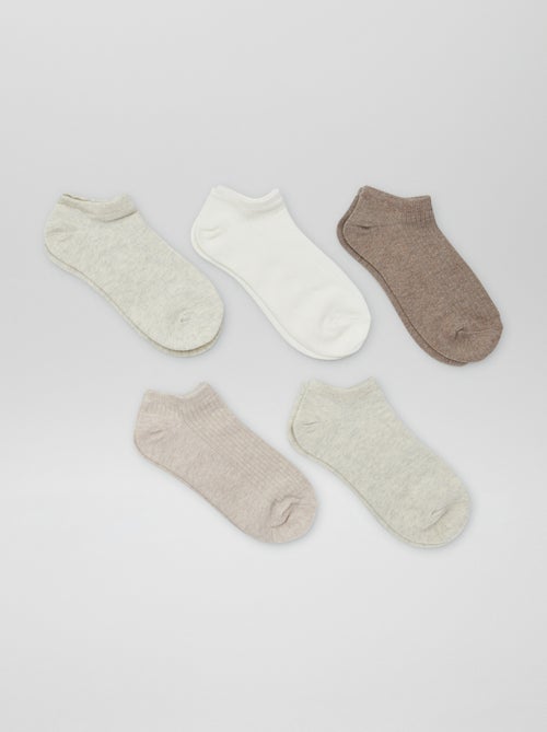 Set di 5 paia di calzini invisibili da donna in cotone - Kiabi Set di 5 paia di calzini invisibili da donna in cotone - Kiabi