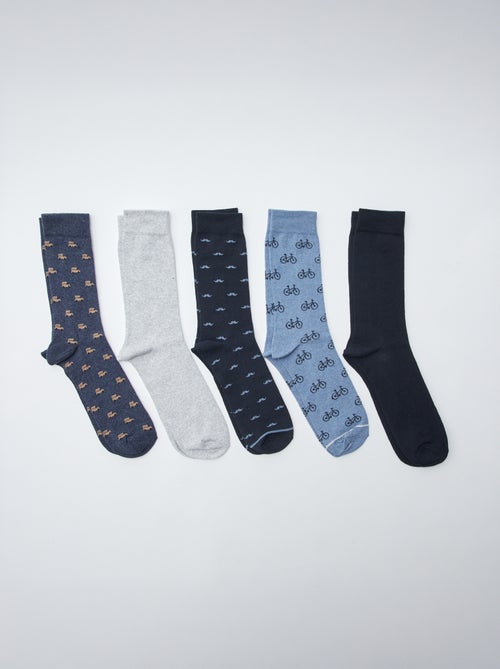 Set di 5 paia di calzini lunghi con motivi - Kiabi