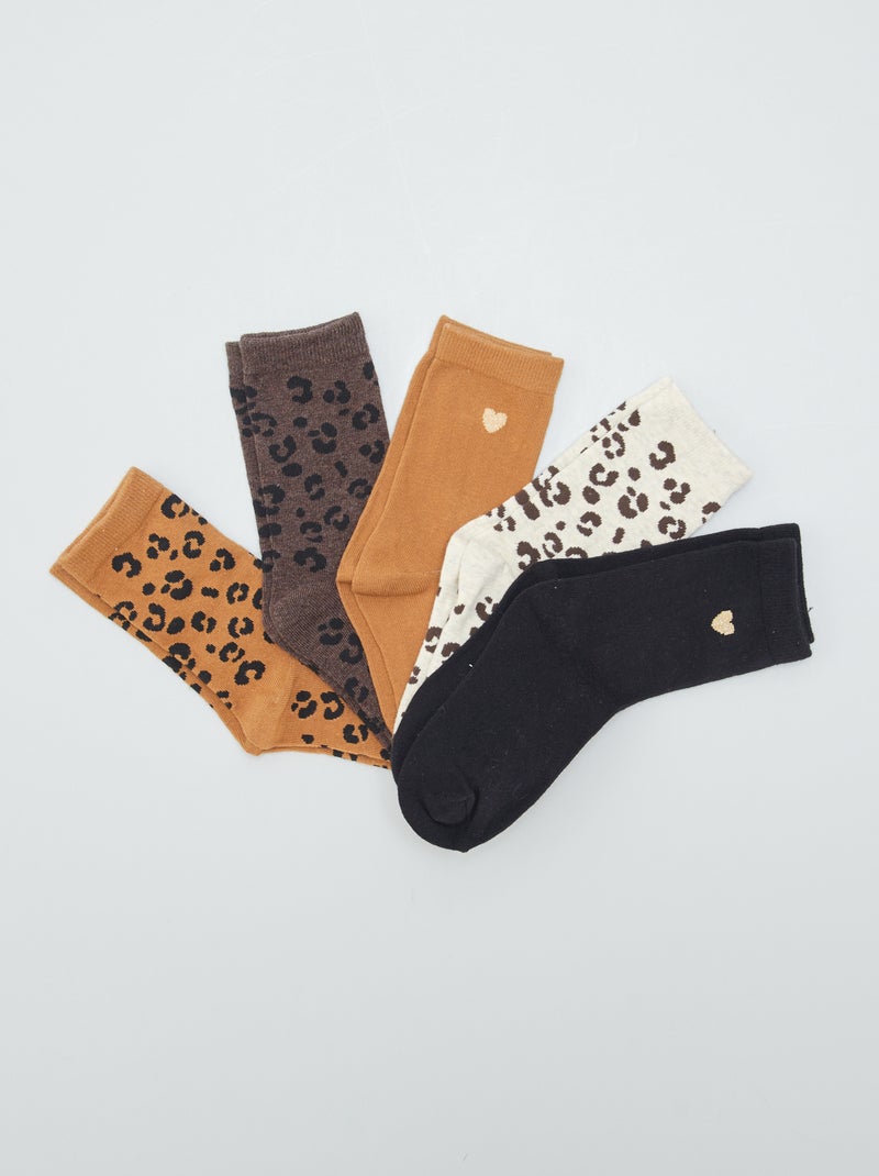 Set di 5 paia di calzini MARRONE - Kiabi