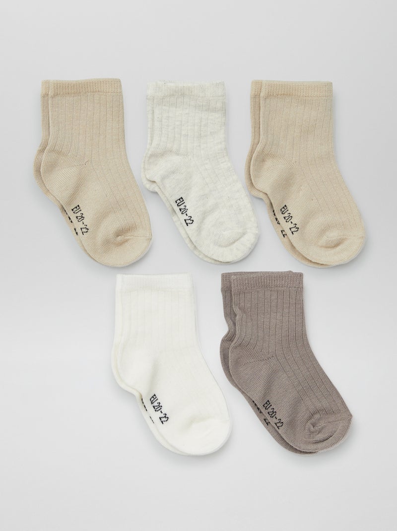 Set di 5 paia di calzini per neonato BEIGE - Kiabi