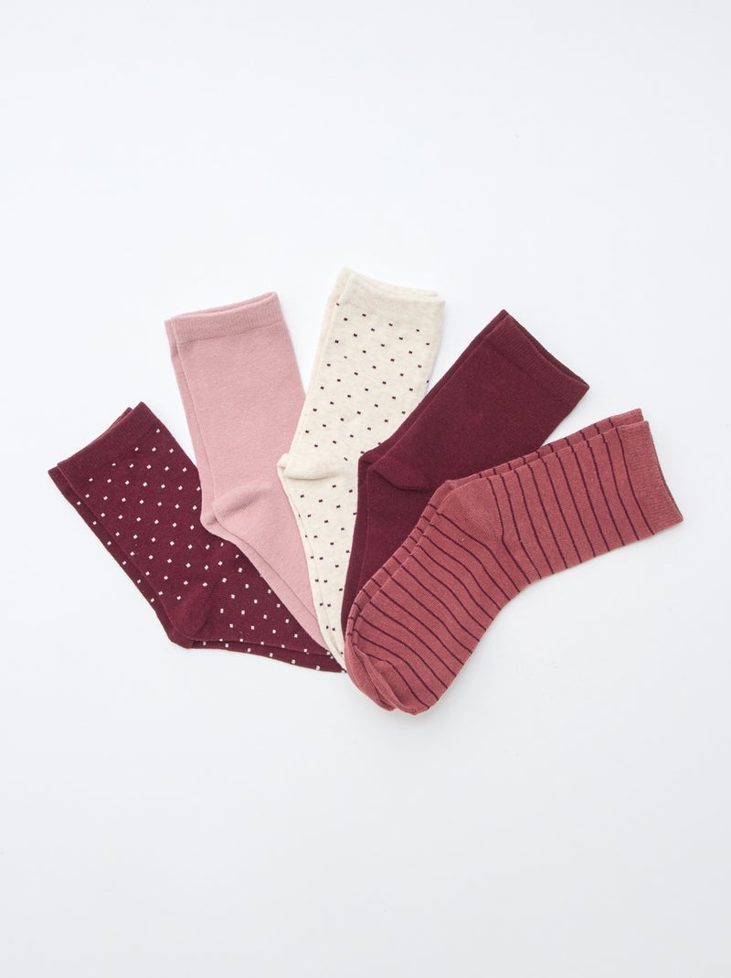 Set di 5 paia di calzini Rosso - Kiabi