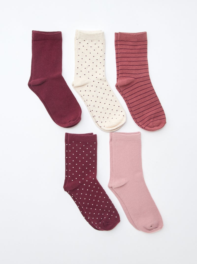 Set di 5 paia di calzini Rosso - Kiabi