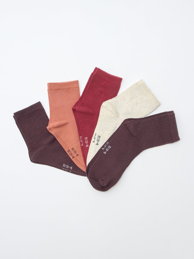 Set di 5 paia di calzini Rosso - Kiabi