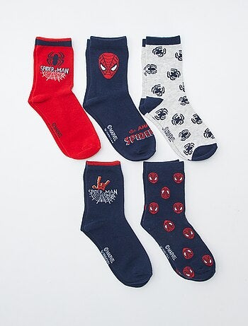 Set di 5 paia di calzini 'Spiderman'