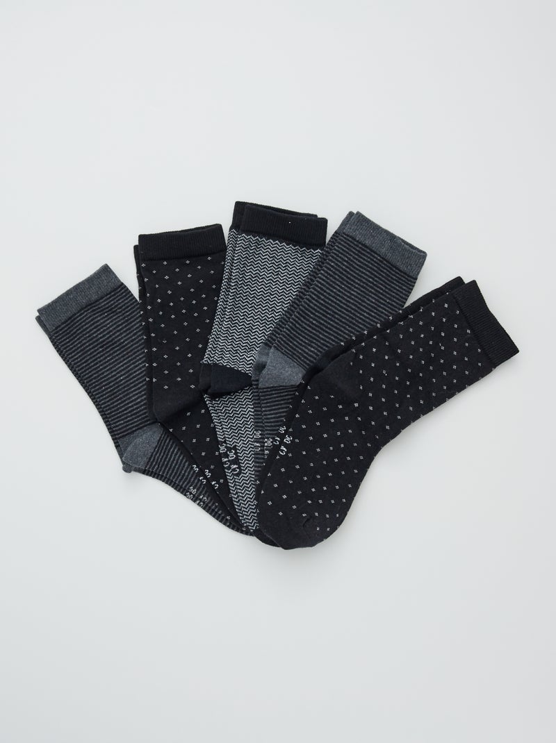 Set di 5 paia di calzini stampati GRIGIO - Kiabi