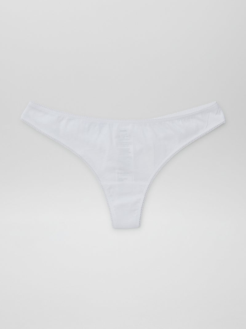 Set di 5 perizomi BIANCO - Kiabi