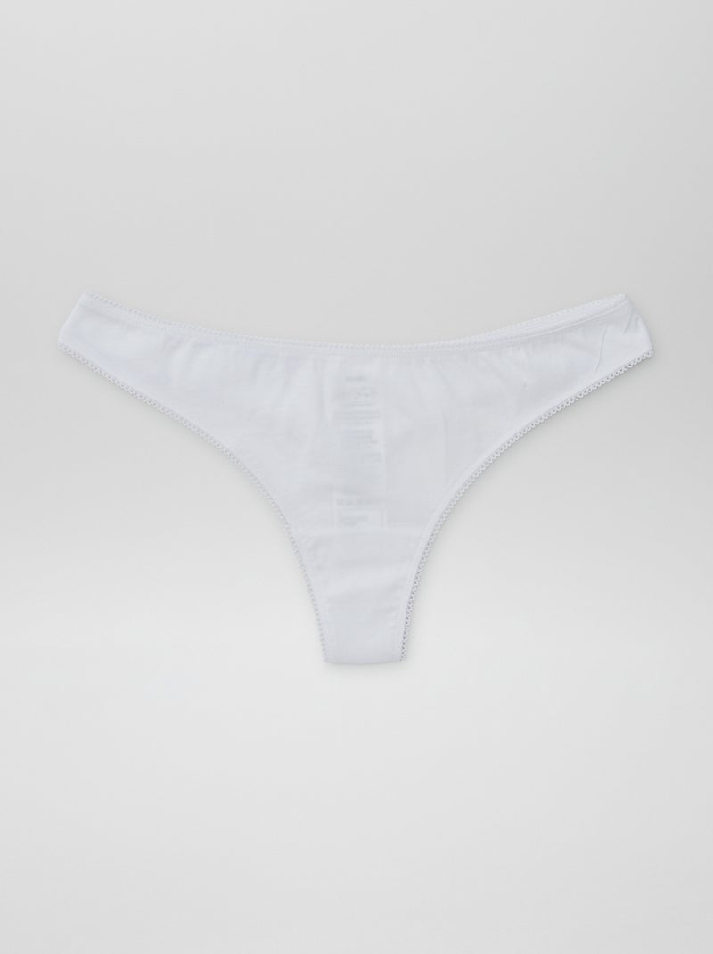 Set di 5 perizomi BIANCO - Kiabi