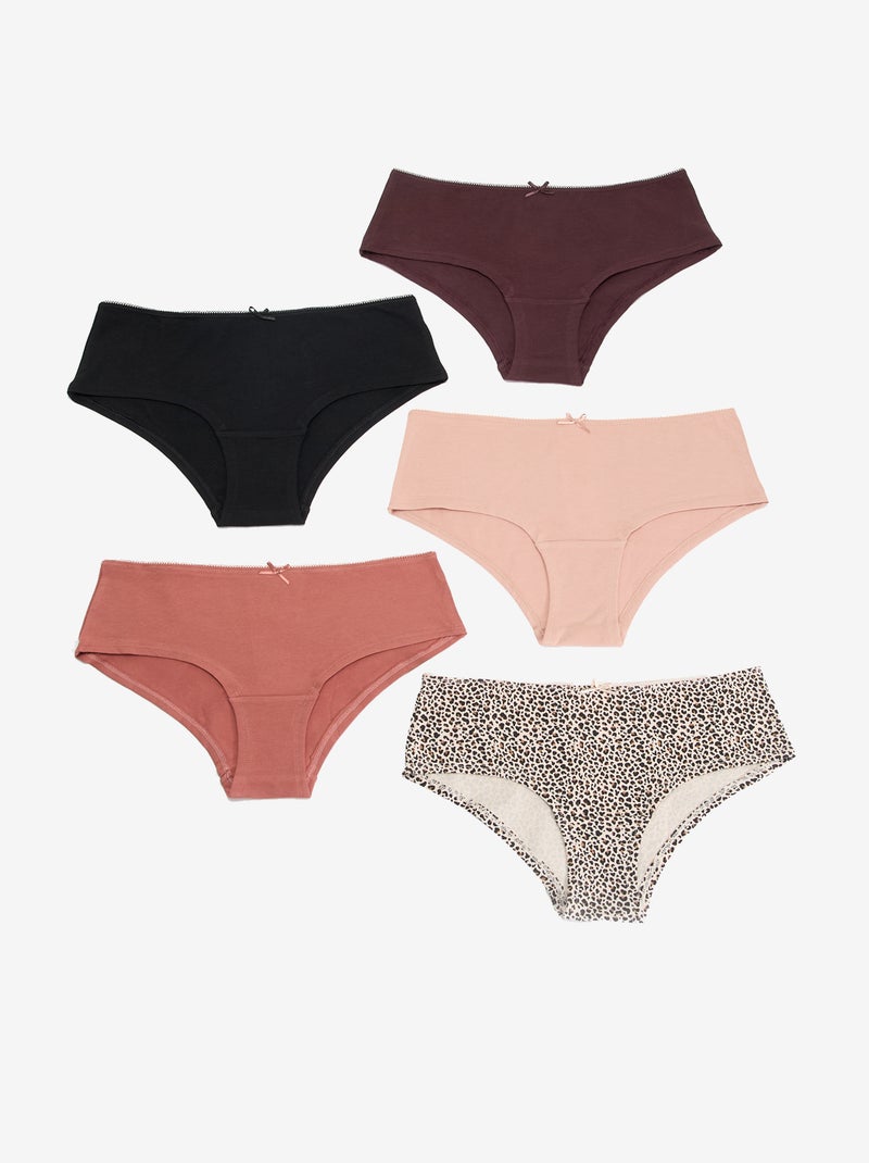 Set di 5 shorty stampati Beige - Kiabi