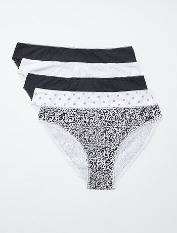 Set di 5 slip - a tinta unita e stampati