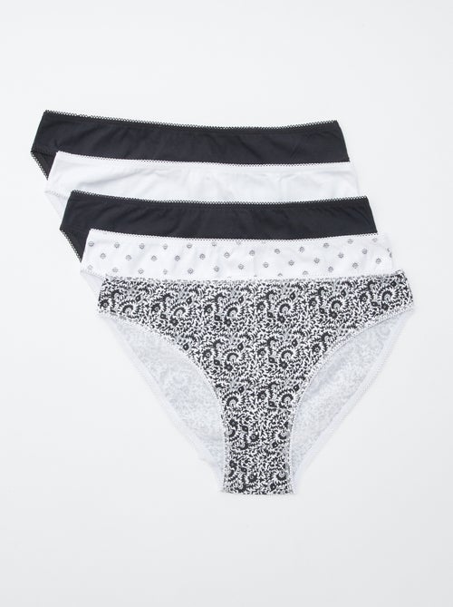 Set di 5 slip - a tinta unita e stampati - Kiabi