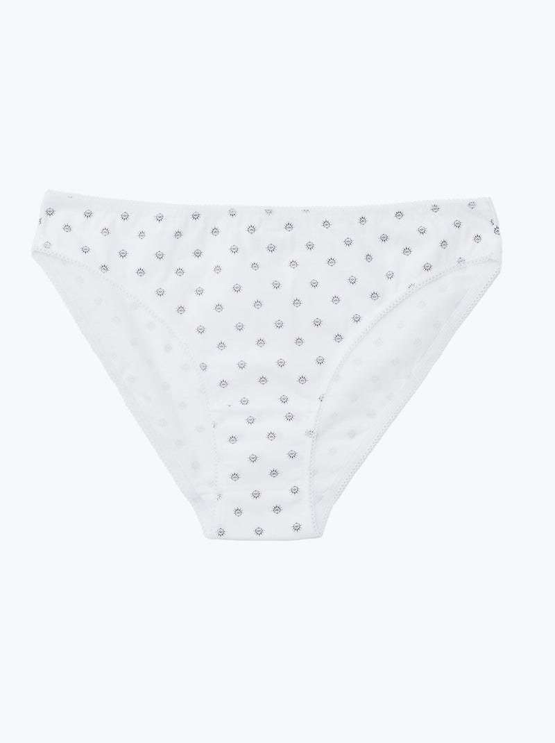 Set di 5 slip - a tinta unita e stampati Bianco - Kiabi