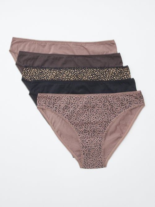 Set di 5 slip - a tinta unita e stampati - Kiabi