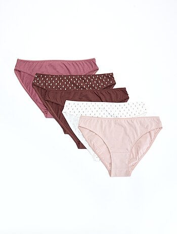 Set di 5 slip - a tinta unita e stampati