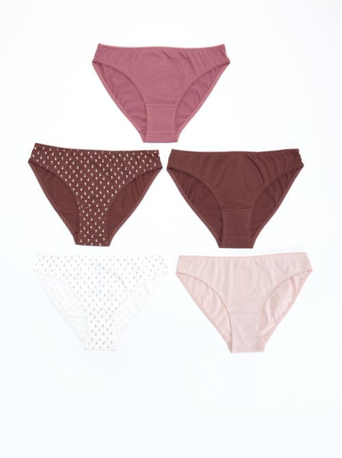 Set di 5 slip - a tinta unita e stampati - Kiabi