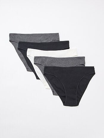 Set di 5 slip a costine