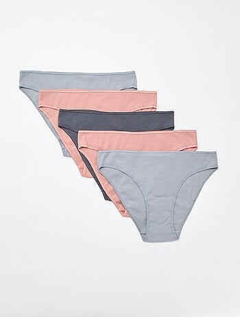 Set di 5 slip a costine