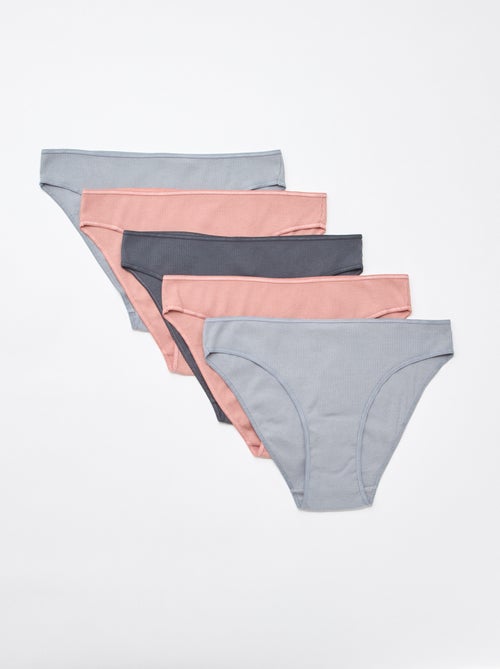 Set di 5 slip a costine - Kiabi
