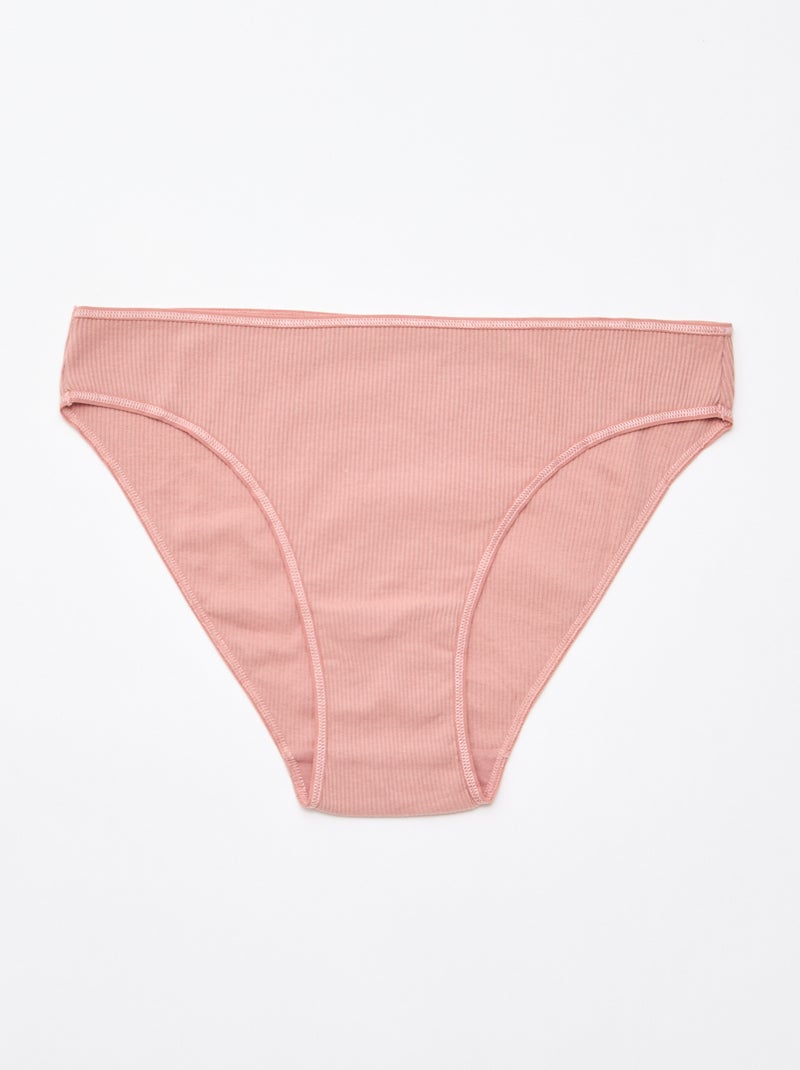 Set di 5 slip a costine Rosa - Kiabi