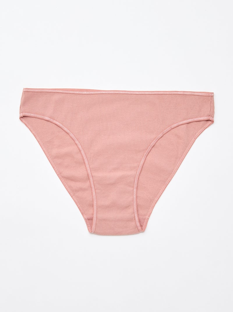 Set di 5 slip a costine Rosa - Kiabi