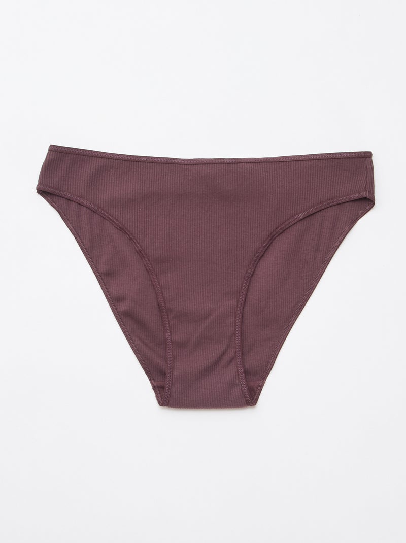 Set di 5 slip a costine Viola - Kiabi