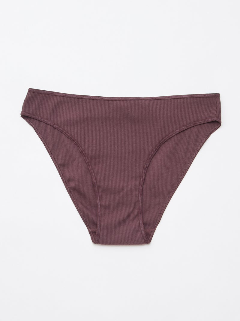 Set di 5 slip a costine Viola - Kiabi