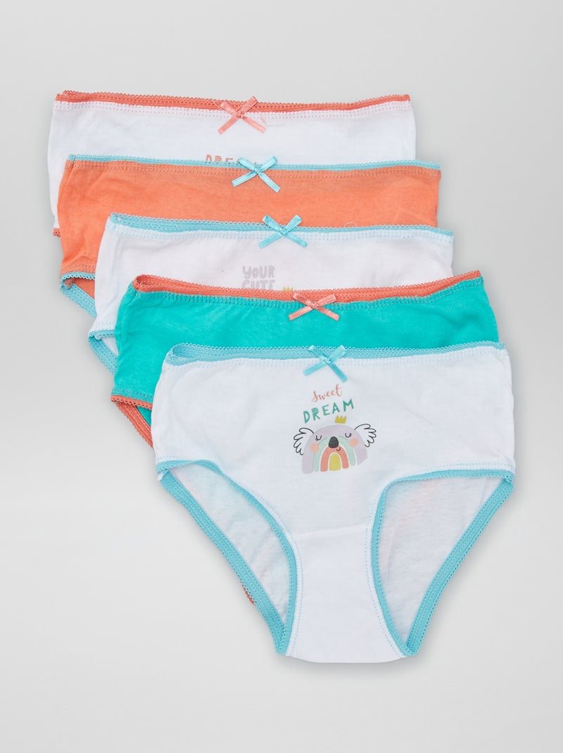 Set di 5 slip con stampa 'animali' ROSA - Kiabi