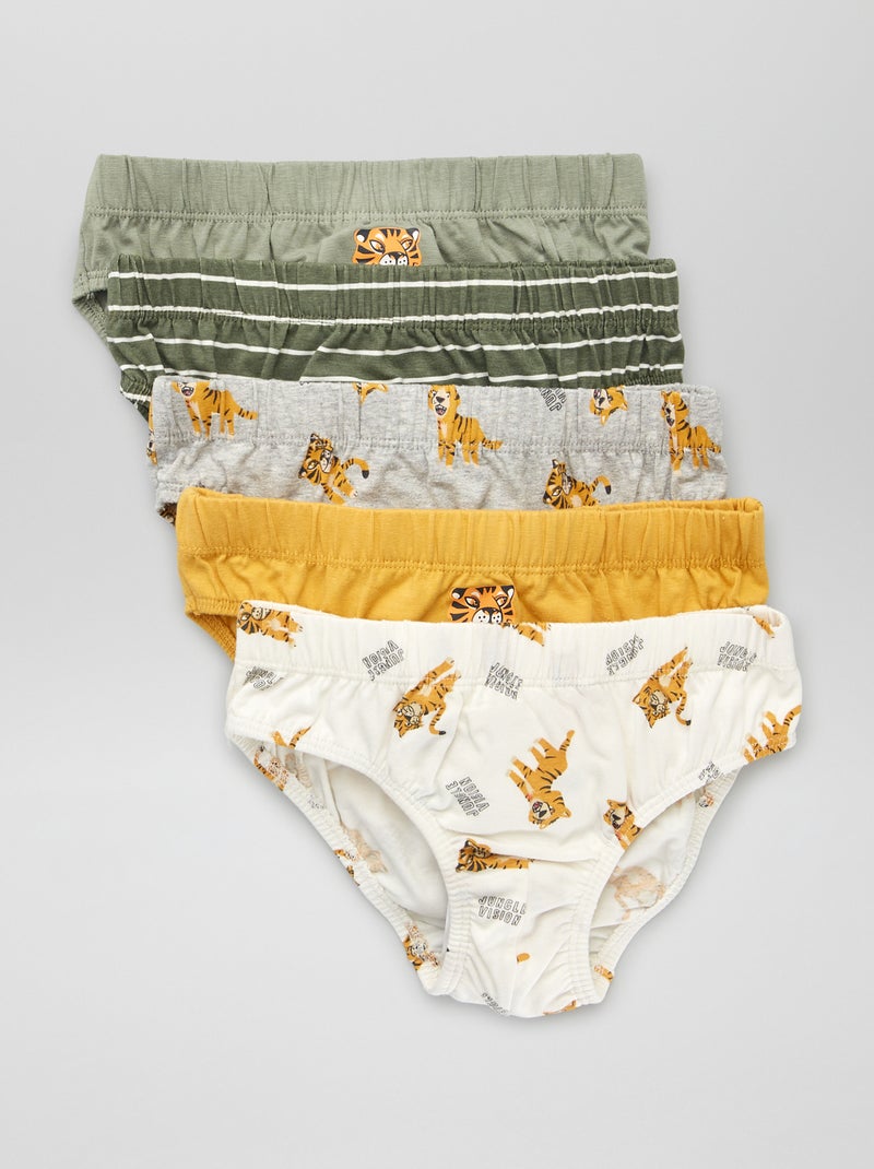 Set di 5 slip in cotone BIANCO - Kiabi