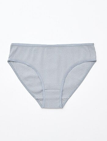 Set di 5 slip in maglia a costine