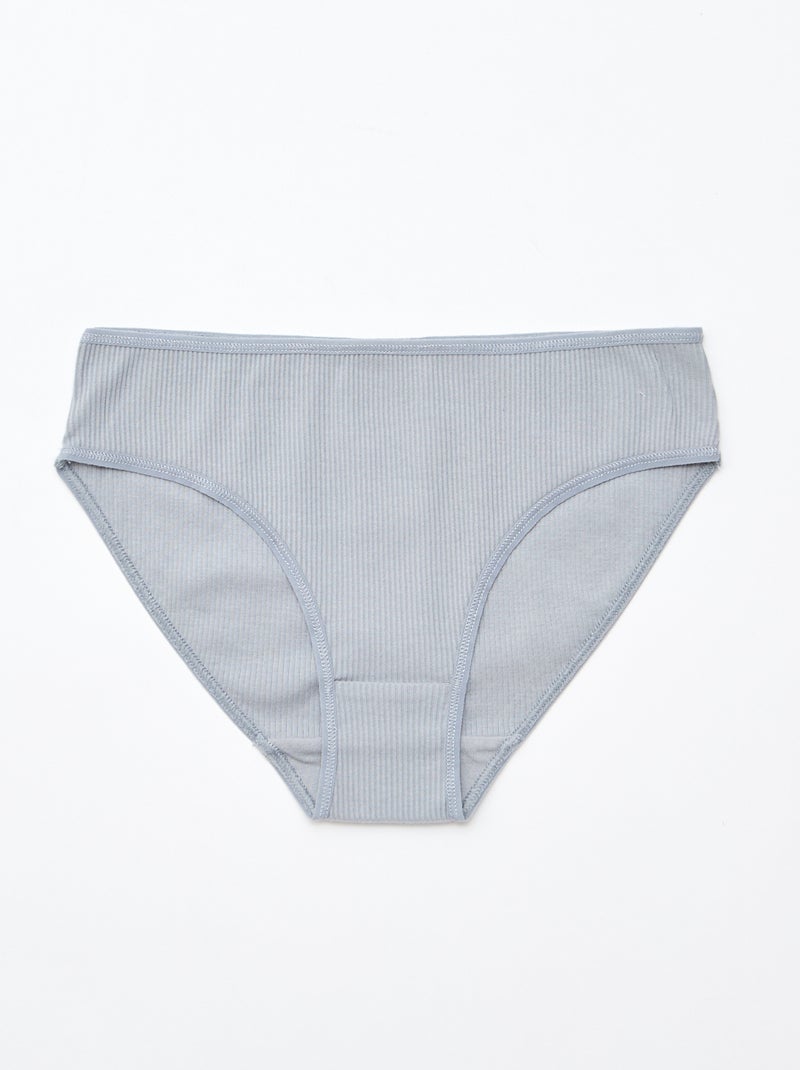 Set di 5 slip in maglia a costine Grigio - Kiabi