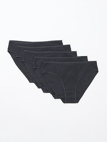 Set di 5 slip in maglia a costine