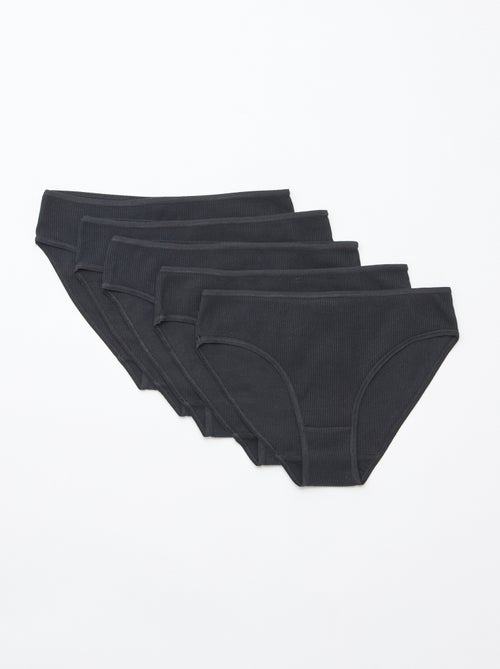 Set di 5 slip in maglia a costine - Kiabi