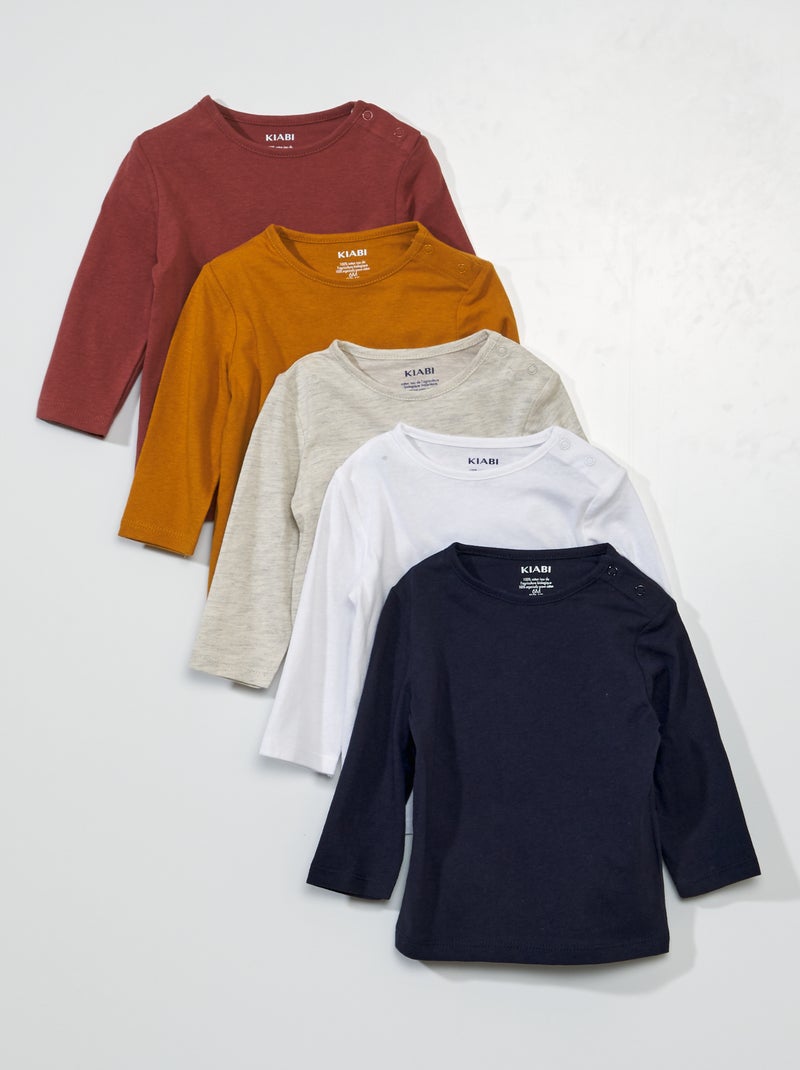Set di 5 t-shirt basiche GIALLO - Kiabi
