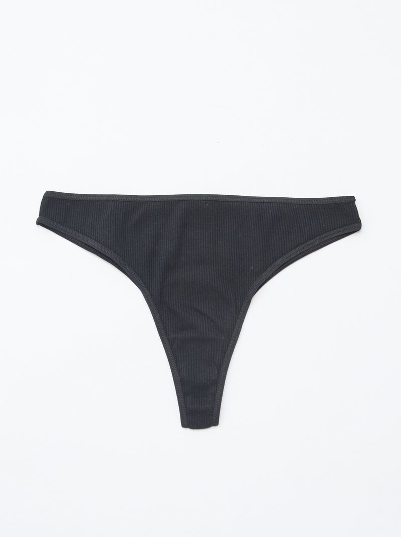 Set di 5 tanga a costine Grigio - Kiabi