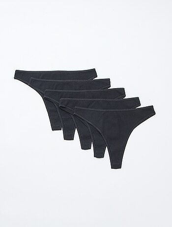 Set di 5 tanga a costine