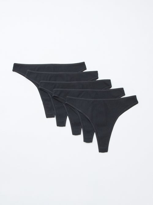 Set di 5 tanga a costine - Kiabi